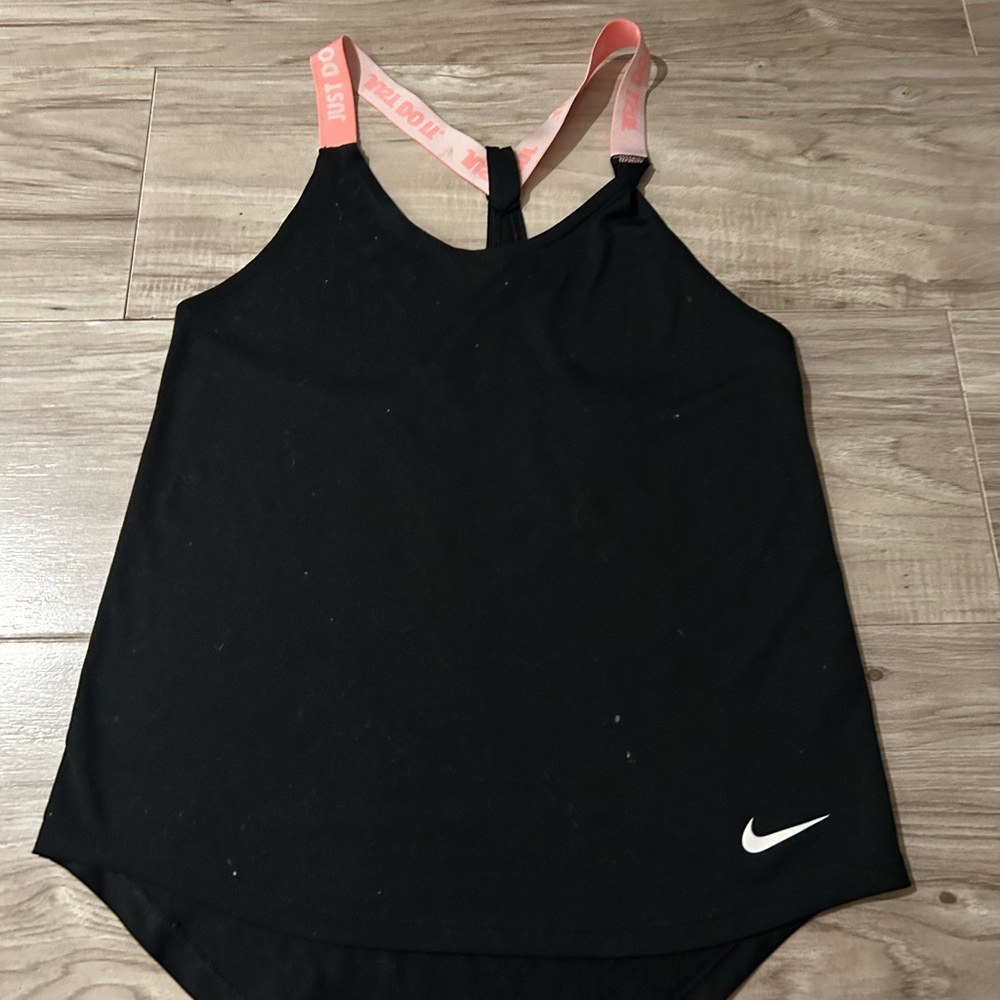 Nike Black Tank with Pink Contrast Straps